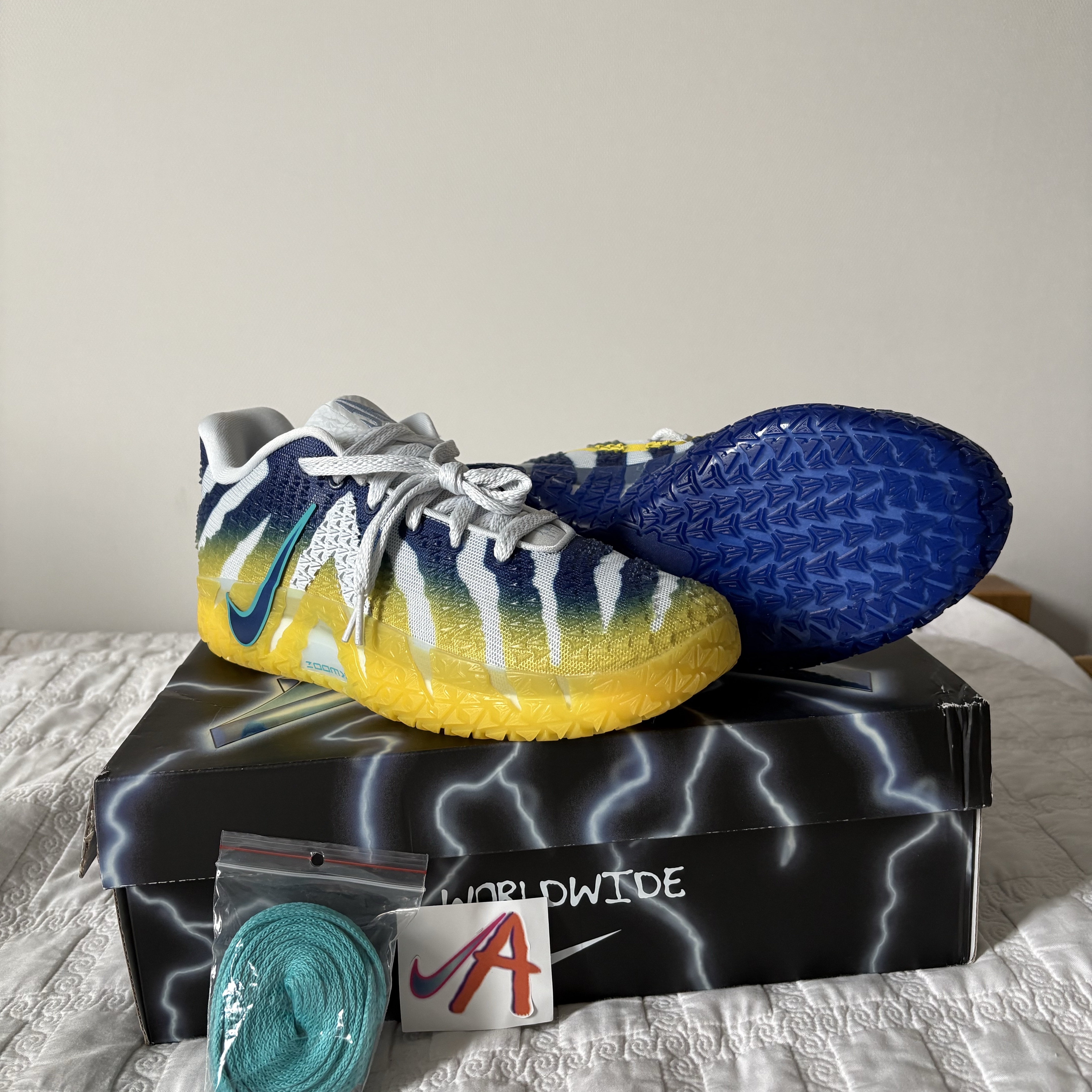 Nike Ja 3 EP Pure Platinum Deep Royal Blue 착용 스타일
