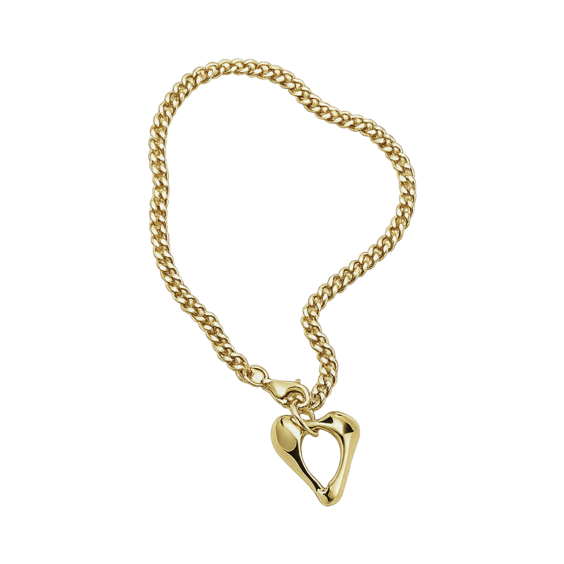 12HU17440R HUSTAD Heart Gold Bracelet_ 925 Sterling Silver