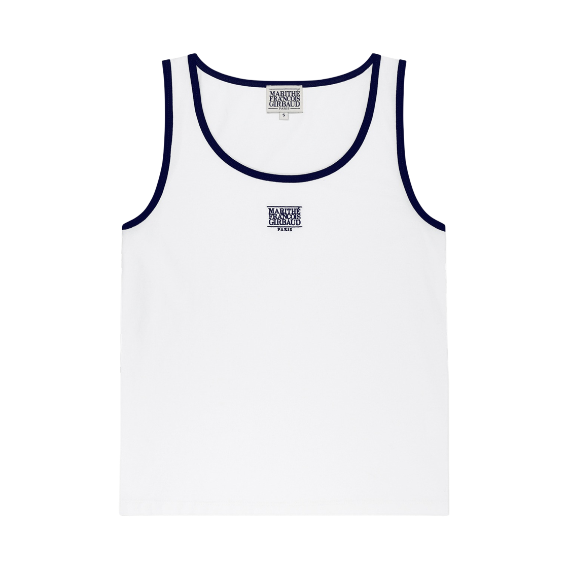 (W) 마리떼 프랑소와 저버 스몰 클래식 로고 슬리브리스 화이트((W) Marithe Francois Girbaud Small Classic Logo Sleeveless White) - 1