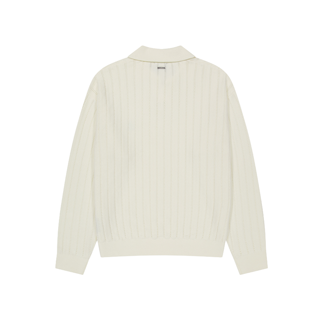지오송지오 셈블런스 헤링본 오픈카라 니트 오프화이트 ZI5KT822OW(ZIOSONGZIO SEMBLANCE Herringbone Open Collar Knit Off White) - 2