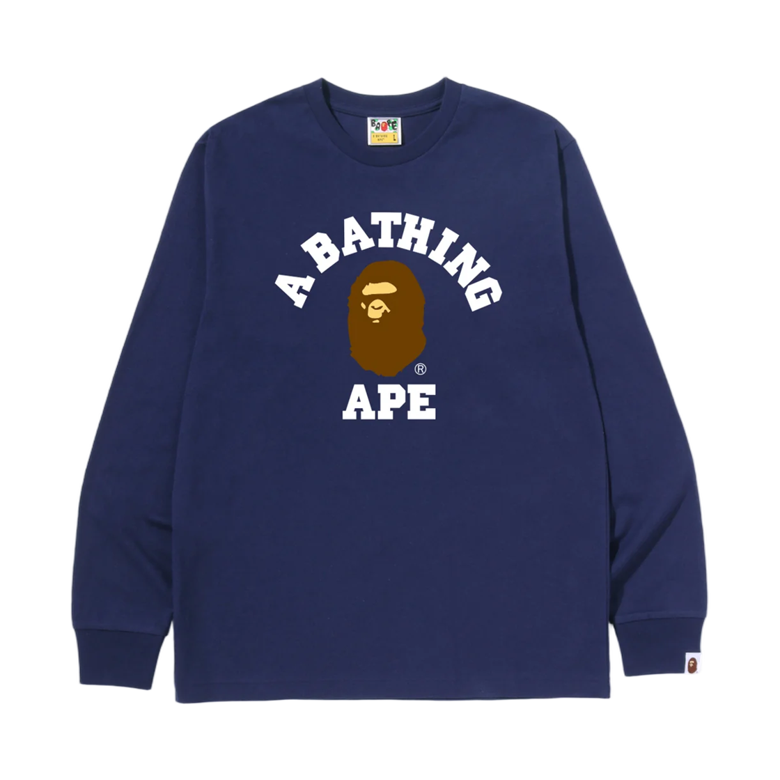 - BAPE College L/S T-Shirt Navy