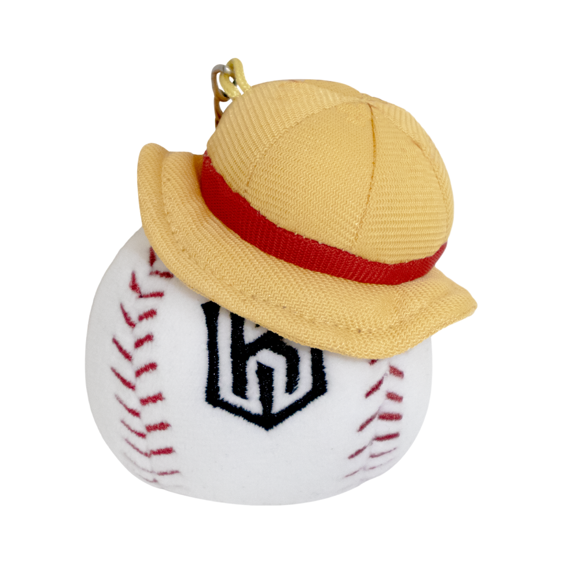 KT 위즈 x 원피스 인형 키링 밀짚모자 야구공(KT Wiz x One Piece Plush Keyring Straw Hat Baseball)