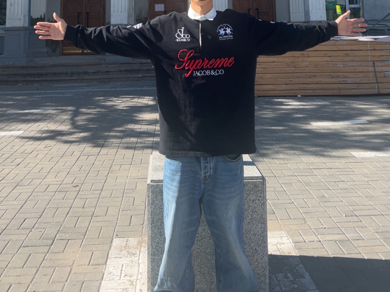 Supreme x La Martina x Jacob & Co Rugby Black - 26SS, Stussy Denim Big OL' Jean Washed Blue 착용 스타일