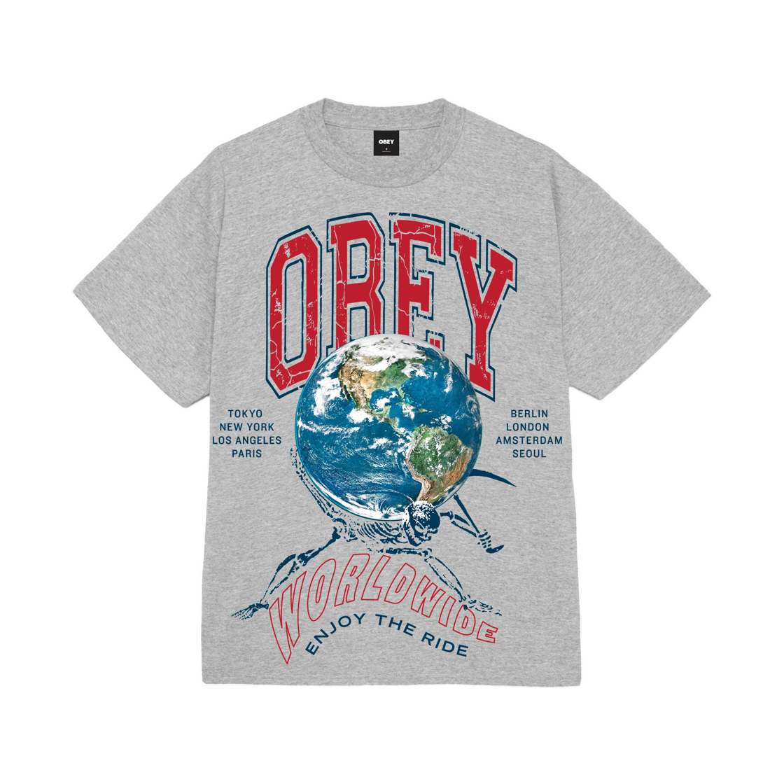 165264431 Obey Enjoy The Ride Classic T-Shirt Heather Grey