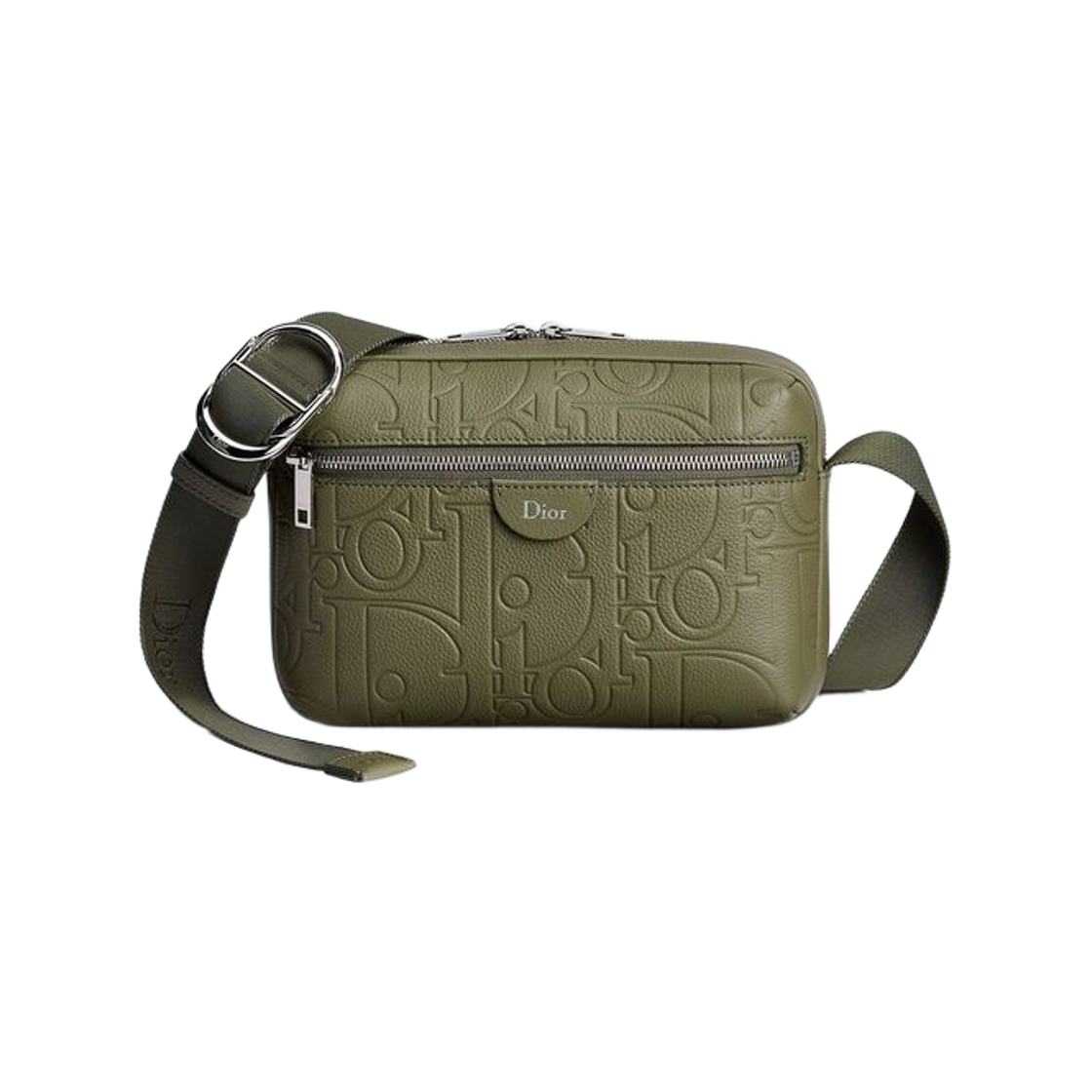 1DBPO488MLL-H619 Dior Rider Zip Strap Bag Dior Gravity Grained Leather Khaki