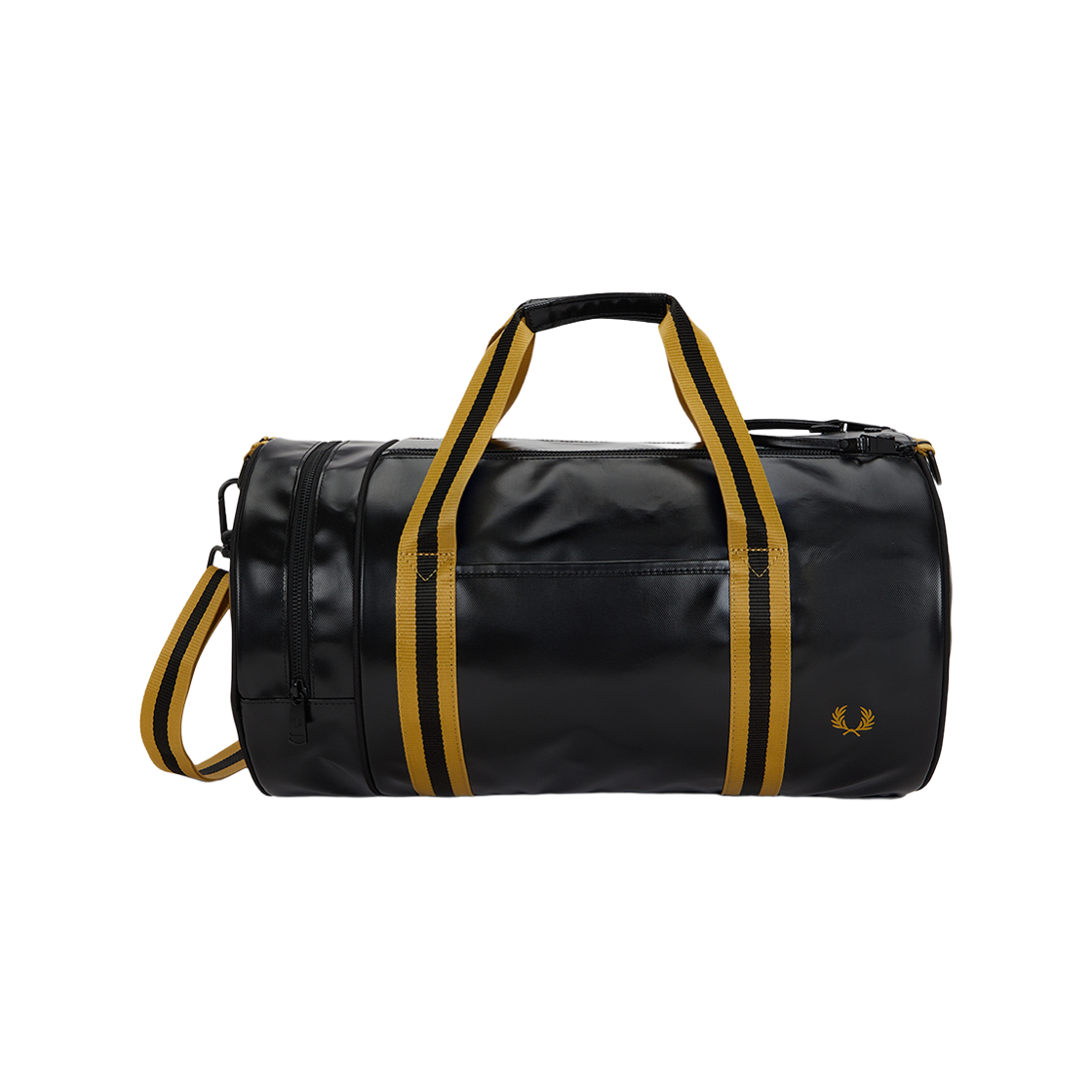 프레드페리 팁드 클래식 배럴 백 블랙 골드(Fred Perry Tipped Classic Barrel Bag Black Gold) - 1