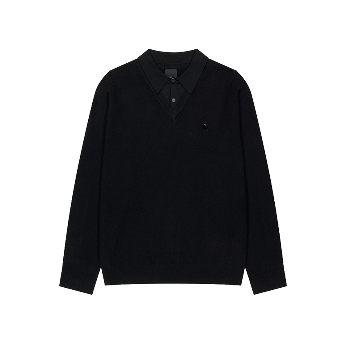 지오송지오 셈블런스 레이어드 카라 니트 블랙 ZI5KT827BK(ZIOSONGZIO SEMBLANCE Layered Collared Knit Black)