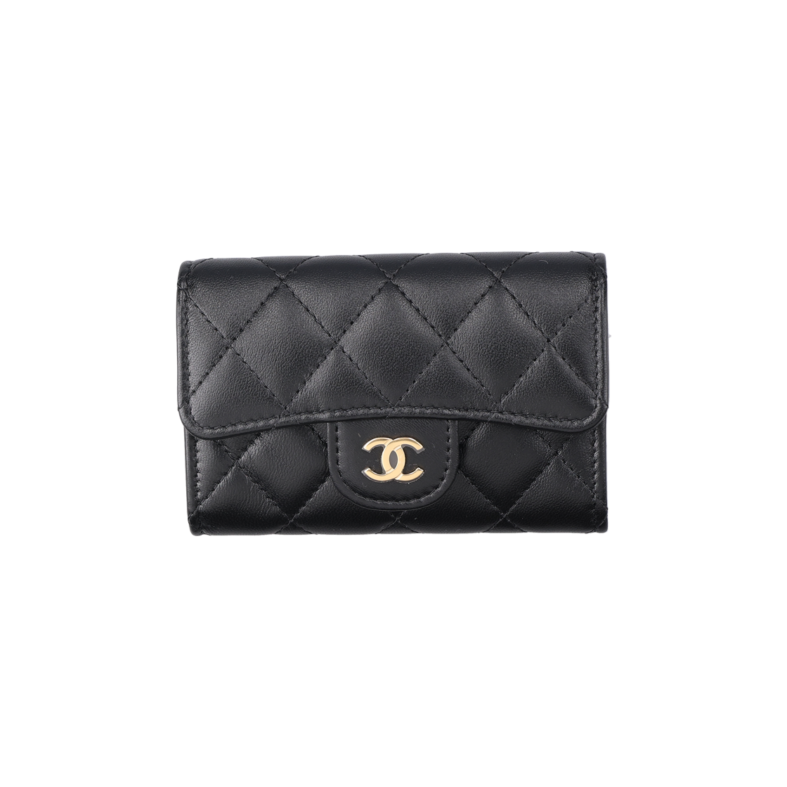 IT7ROP3IJ34B Chanel Classic Card Wallet in Black Lambskin