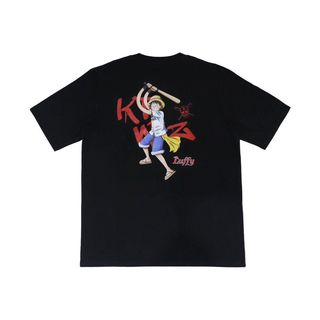 KT 위즈 x 원피스 반팔 티셔츠 루피 블랙(KT Wiz x One Piece Short Sleeve T-Shirt Luffy Black)