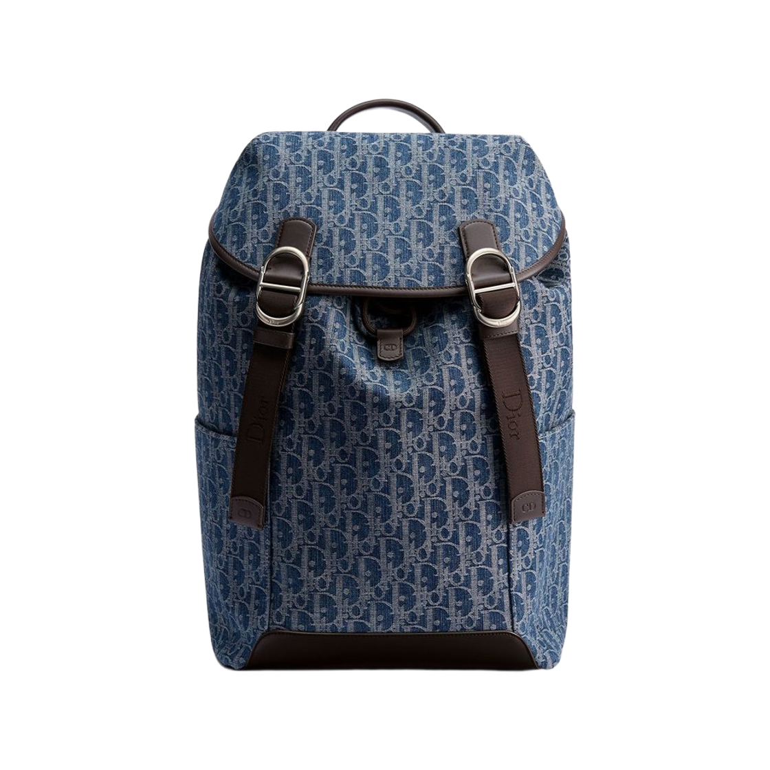 1DBBA280DWS-H16E Dior Jet Flap Backpack Dior Oblique Denim Jacquard & Smooth Calfskin Blue Brown