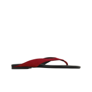 (W) Zara Leather Flat Sandal Red
