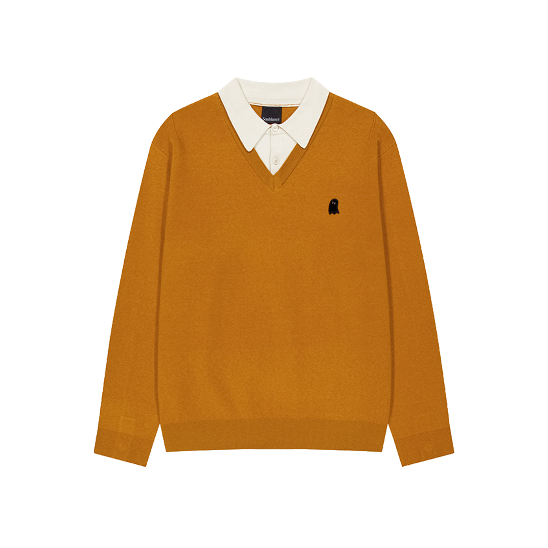 지오송지오 셈블런스 레이어드 카라 니트 머스타드 ZI5KT828MU(ZIOSONGZIO SEMBLANCE Layered Collared Knit Mustard) - 1