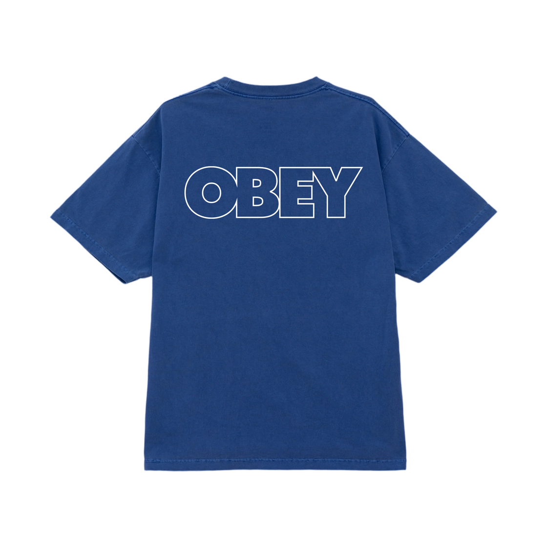 167924489 Obey Bold Outline Pigment T-Shirt Pigment Electric Indigo