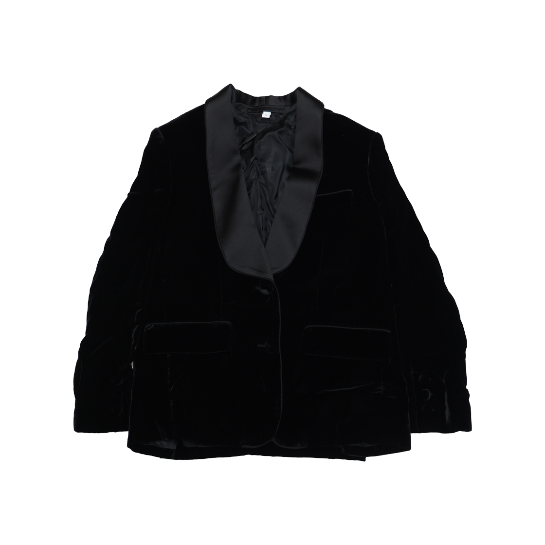 ITU8JG2R7SVG Burberry Velvet Jacket in Black