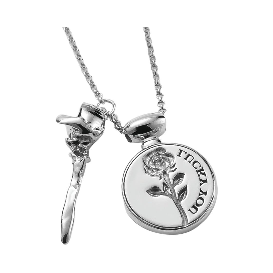 휴스타드 265 스템프 로즈 실버 네크리스 _ 925 스털링 실버(HUSTAD 265 Stamp Rose Silver Necklace_ 925 Sterling silver)