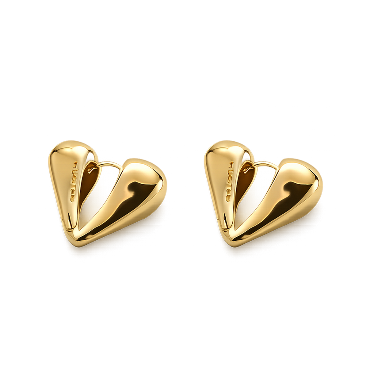 휴스타드 264 트윈 하트 골드 이어링(HUSTAD 264 Twin Heart Gold Earring)