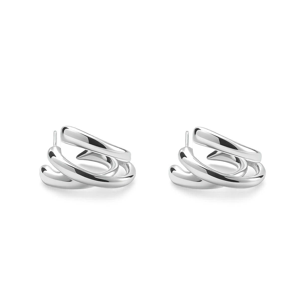 휴스타드 250 라운드 레이어 실버 이어링(HUSTAD 250 ROUND LAYER SILVER EARRING) - 3