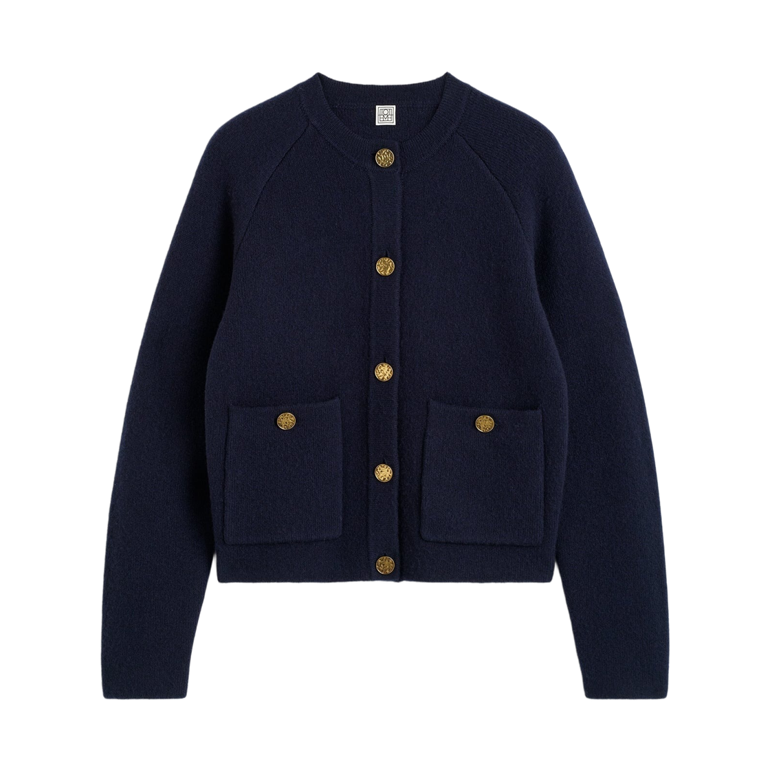 (W) 토템 해머드 버튼 가디건 네이비((W) Toteme Hammered Button Cardigan Navy) - 1