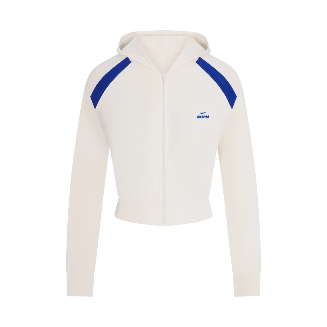 IU2211-108 (W) NikeSKIMS Stretch Knit Full Zip Baby Hoodie Ivory Cobalt