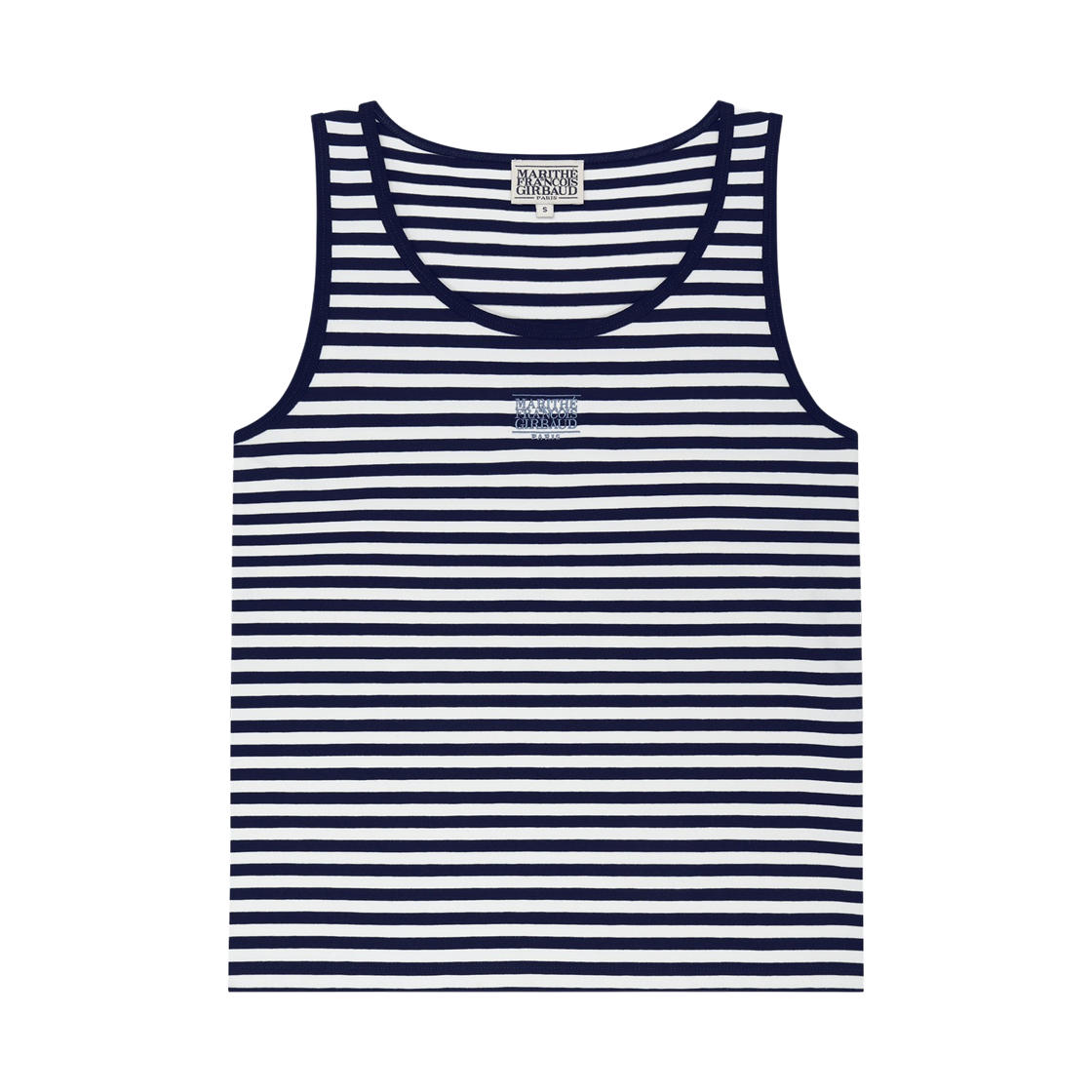 (W) 마리떼 프랑소와 저버 스몰 클래식 로고 슬리브리스 다크 네이비((W) Marithe Francois Girbaud Small Classic Logo Sleeveless Dark Navy)