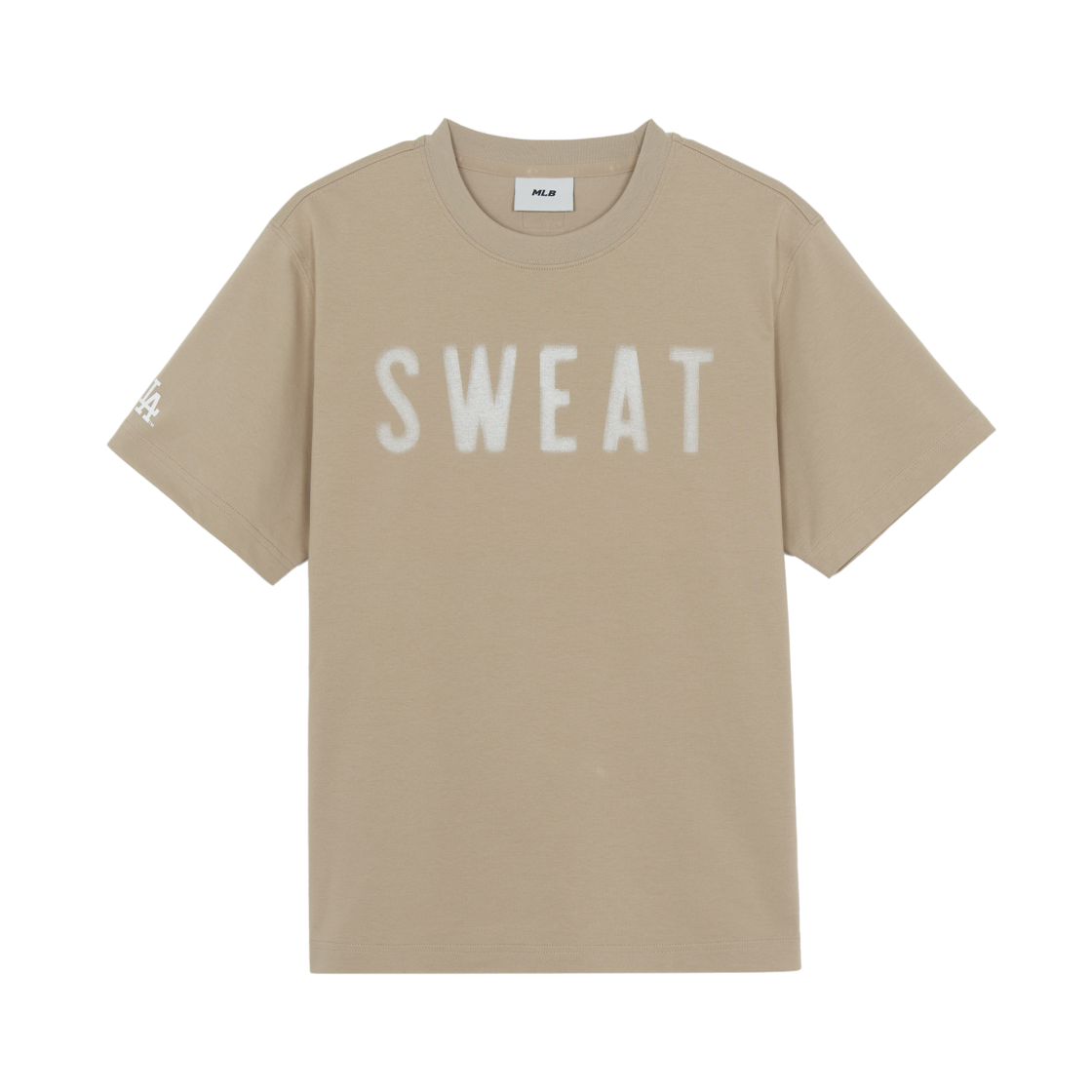 MLB x 키스 오브 라이프 LA 다저스 스웨트 세미 오버 핏 티셔츠 베이지(MLB x Kiss Of Life LA Dodgers Sweat Semi Over Fit T-Shirt Beige)
