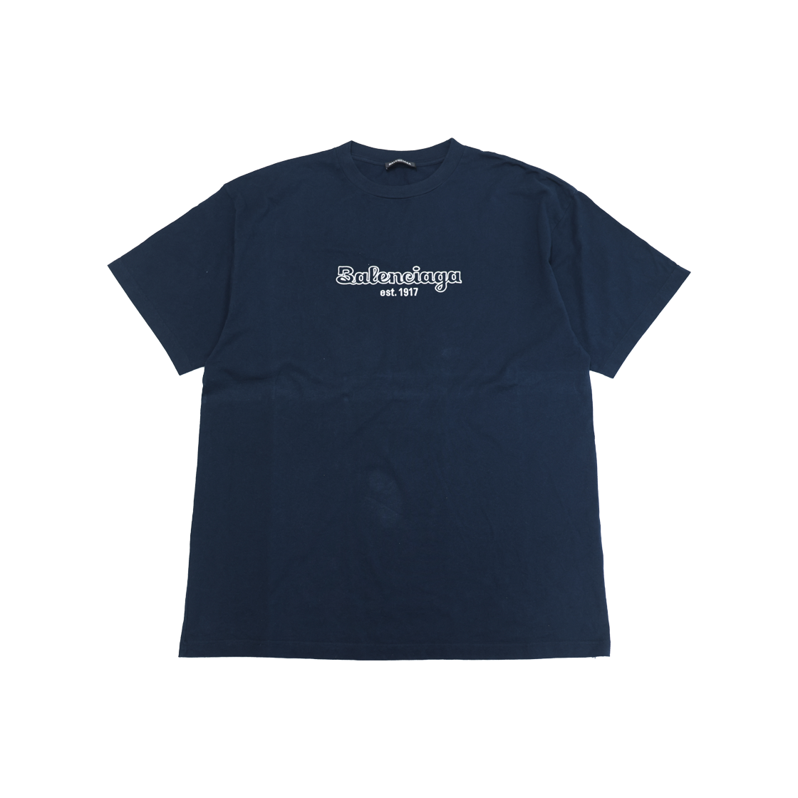 ITG8TKQE2T4E Balenciaga Oversized Cotton T Shirt in Navy