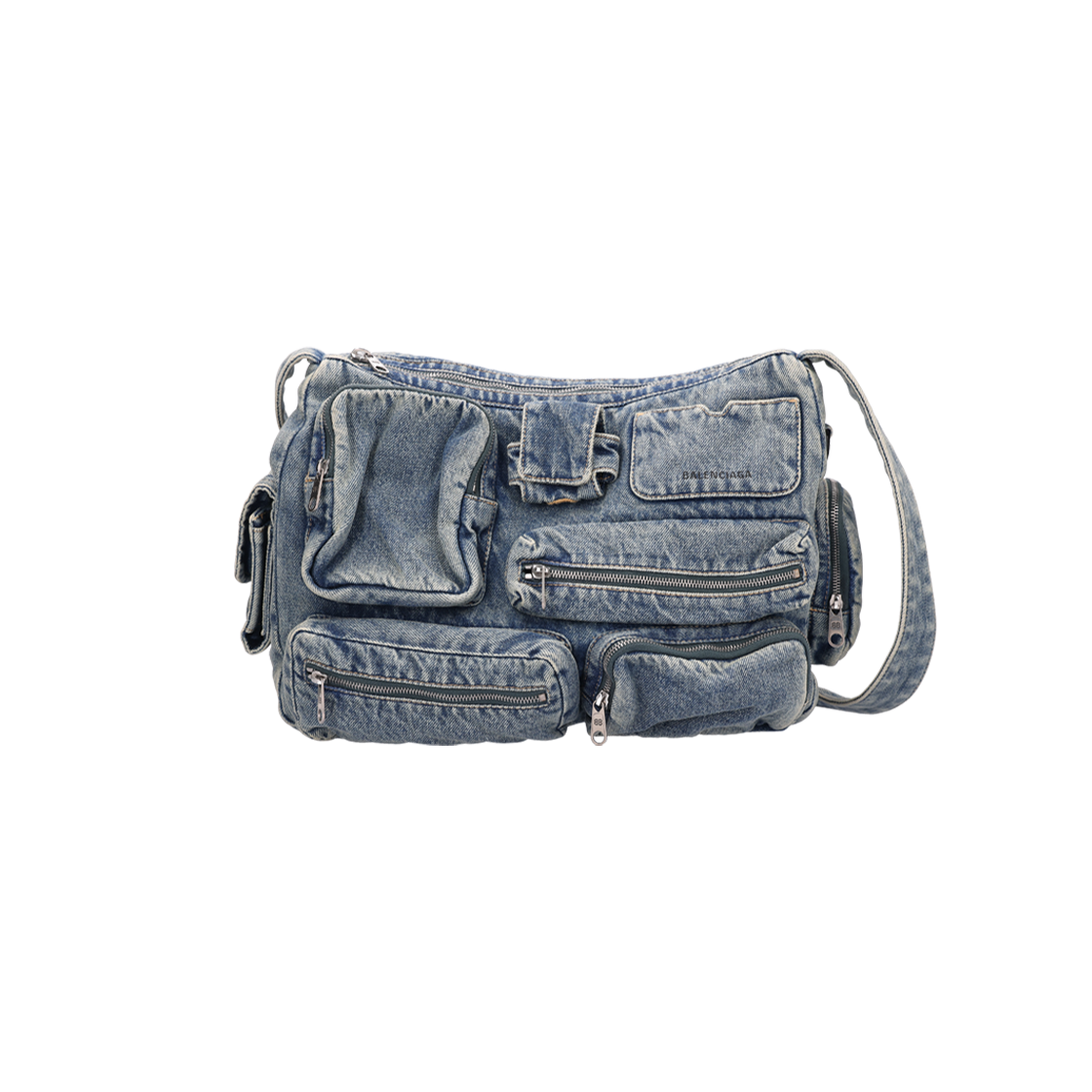 IT8JT62A5CUJ Balenciaga 785297 Super Visi Messenger Bag Vintage Blue