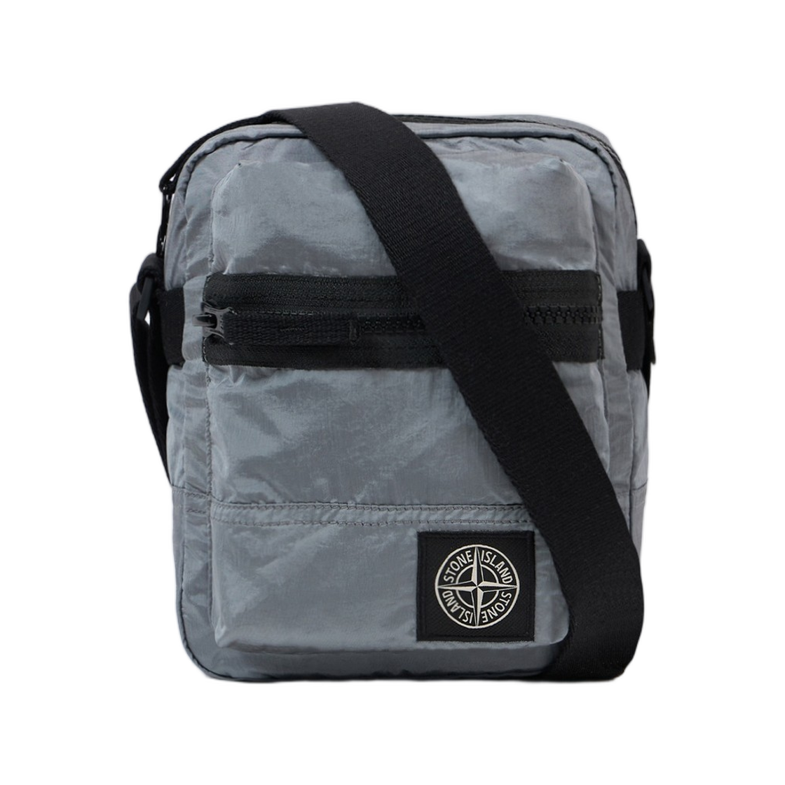 L2S1592000-15S0251-V0049 Stone Island 9200015 Coated Nylon Metal In Econyl Crossbody Bag with Pockets and Adjustable Strap Ash Grey - 26FW