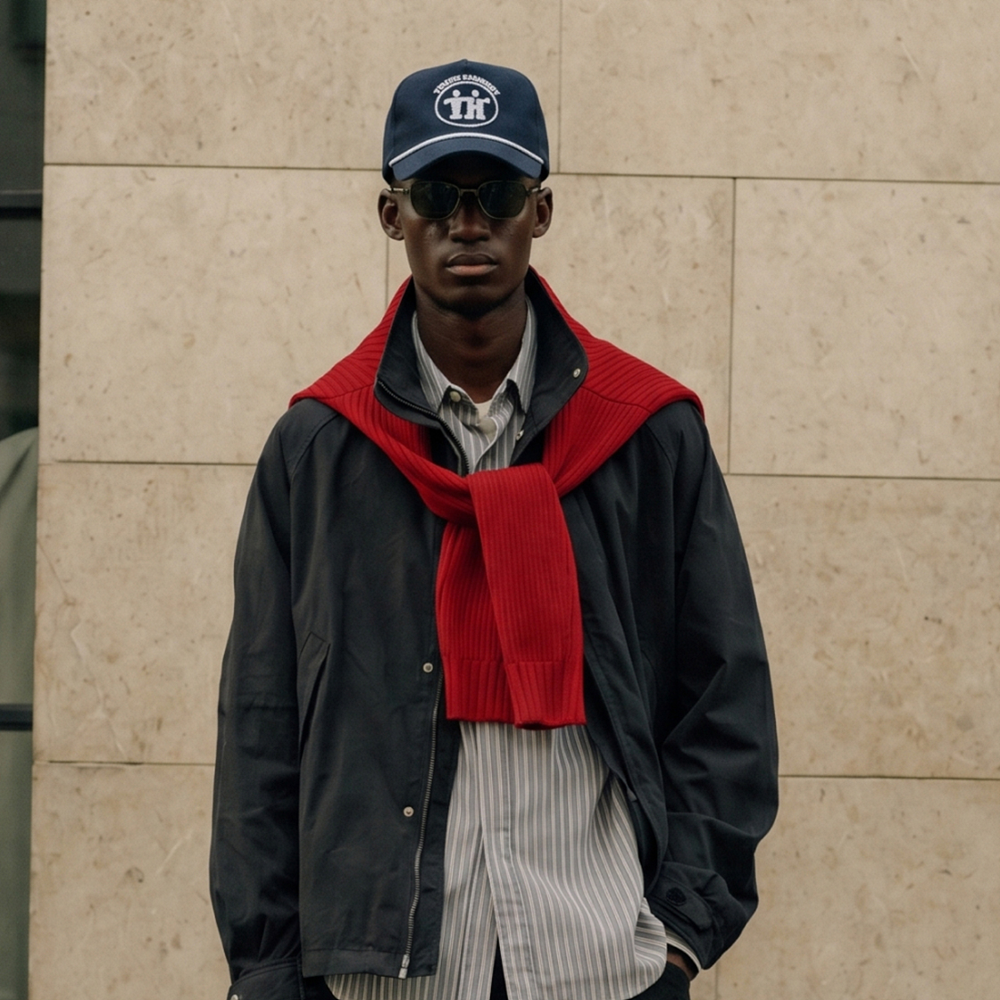 트래픽하모니 TH 사인 로고 로프 딥핏 볼캡 네이비(Traffic Harmony TH Sign Logo Rope Deep Fit Ball Cap Navy) - 2