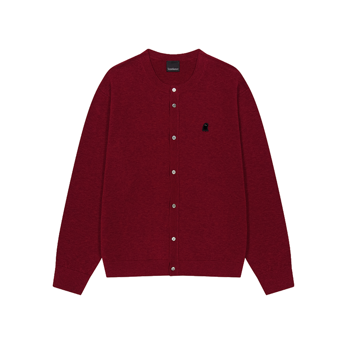 지오송지오 셈블런스 레이어드 카라리스 가디건 멜란지레드 ZI5KT810MR(ZIOSONGZIO SEMBLANCE Layered Collarless Cardigan Melange Red)