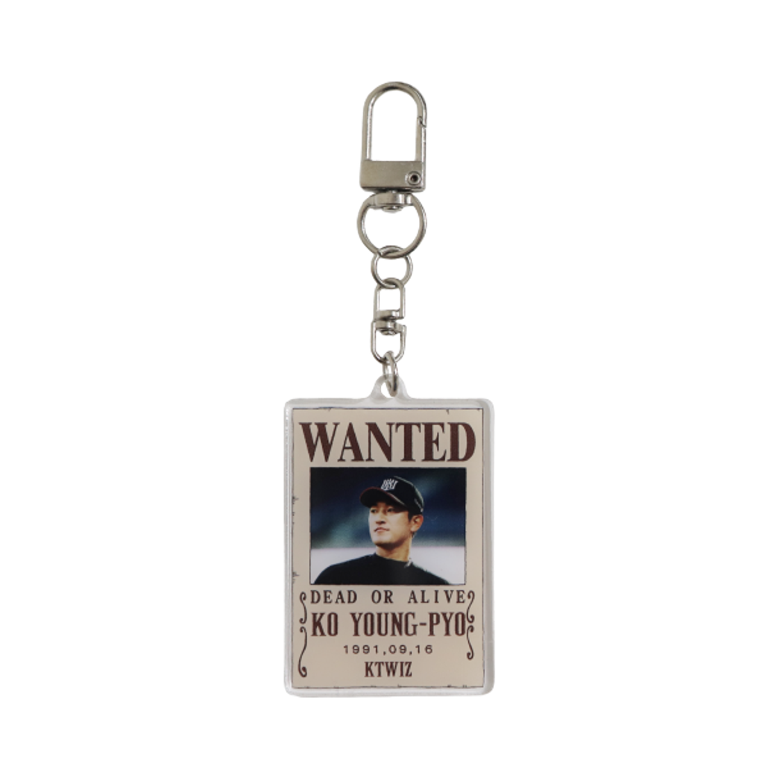 KT 위즈 x 원피스 아크릴 수배지 키링 고영표(KT Wiz x One Piece Acrylic Wanted Poster Keyring Go Young-Pyo)