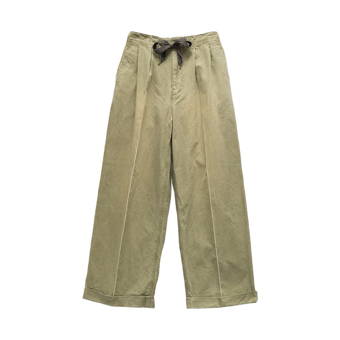 K2604LP121 Kapital Canvas Easy Trousers Center Pleated Light Khaki