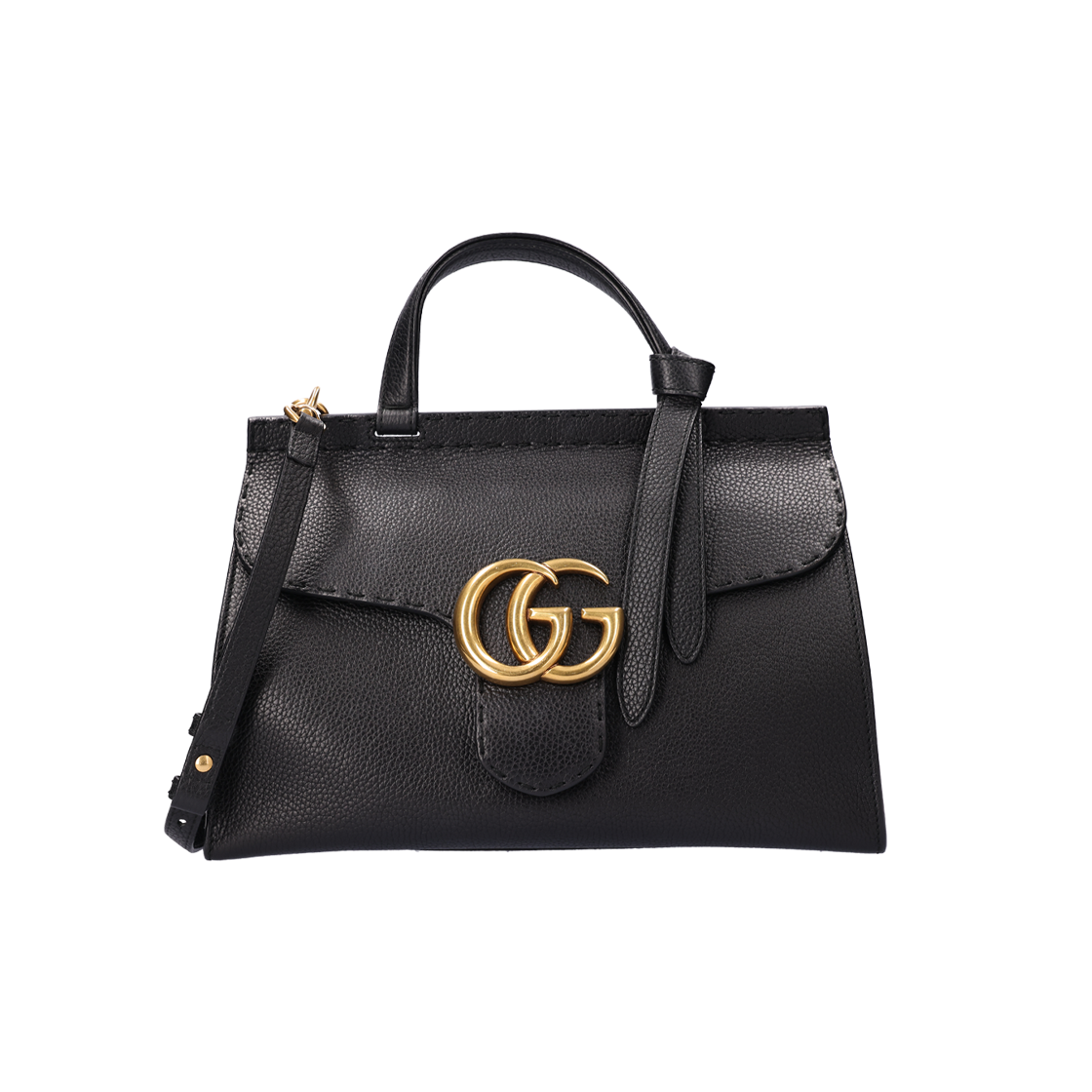 ITJTTJVNQOGU Gucci 421890 GG Marmont Top Handle Bag in Black Leather