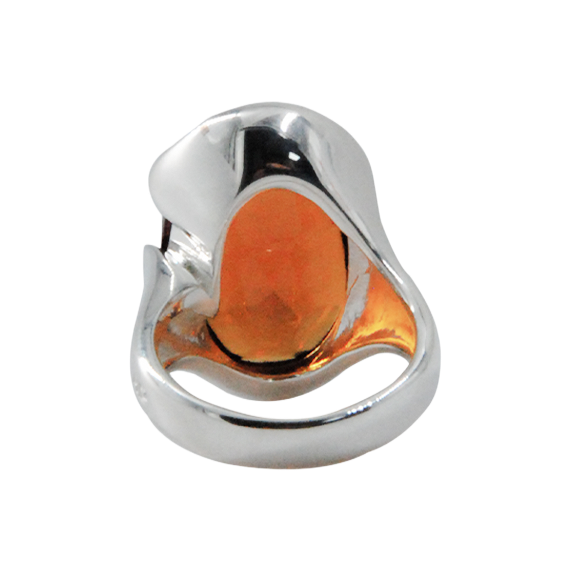 휴스타드 오렌지 시트린 젬 링_ 925 스털링 실버 링(HUSTAD Orange Citrine Gems RING_ 925 Sterling silver & Orange Citrine Gems) - 2