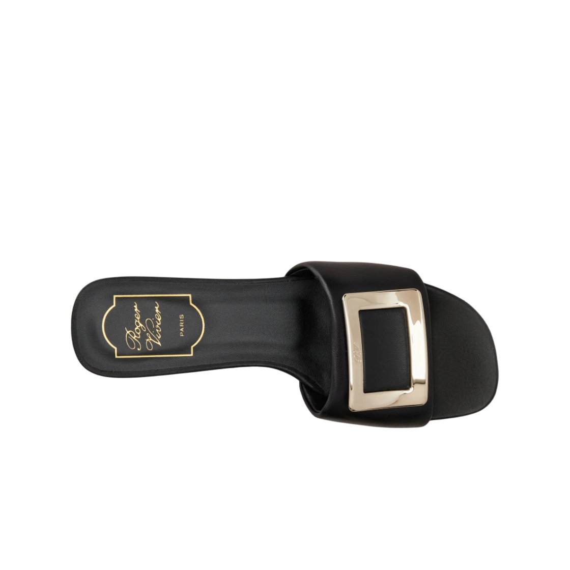 (W) 로저 비비에 벨 비비에 레더 뮬 블랙((W) Roger Vivier Belle Vivier Mules in Leather Black) - 2