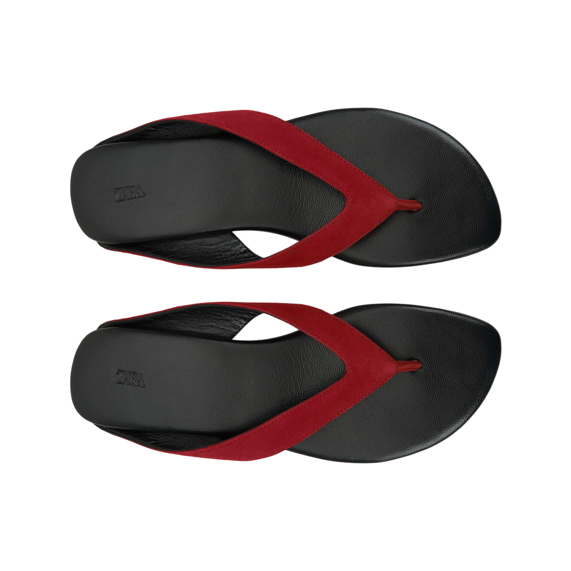 (W) 자라 레더 플랫 샌들 레드((W) Zara Leather Flat Sandal Red) - 5