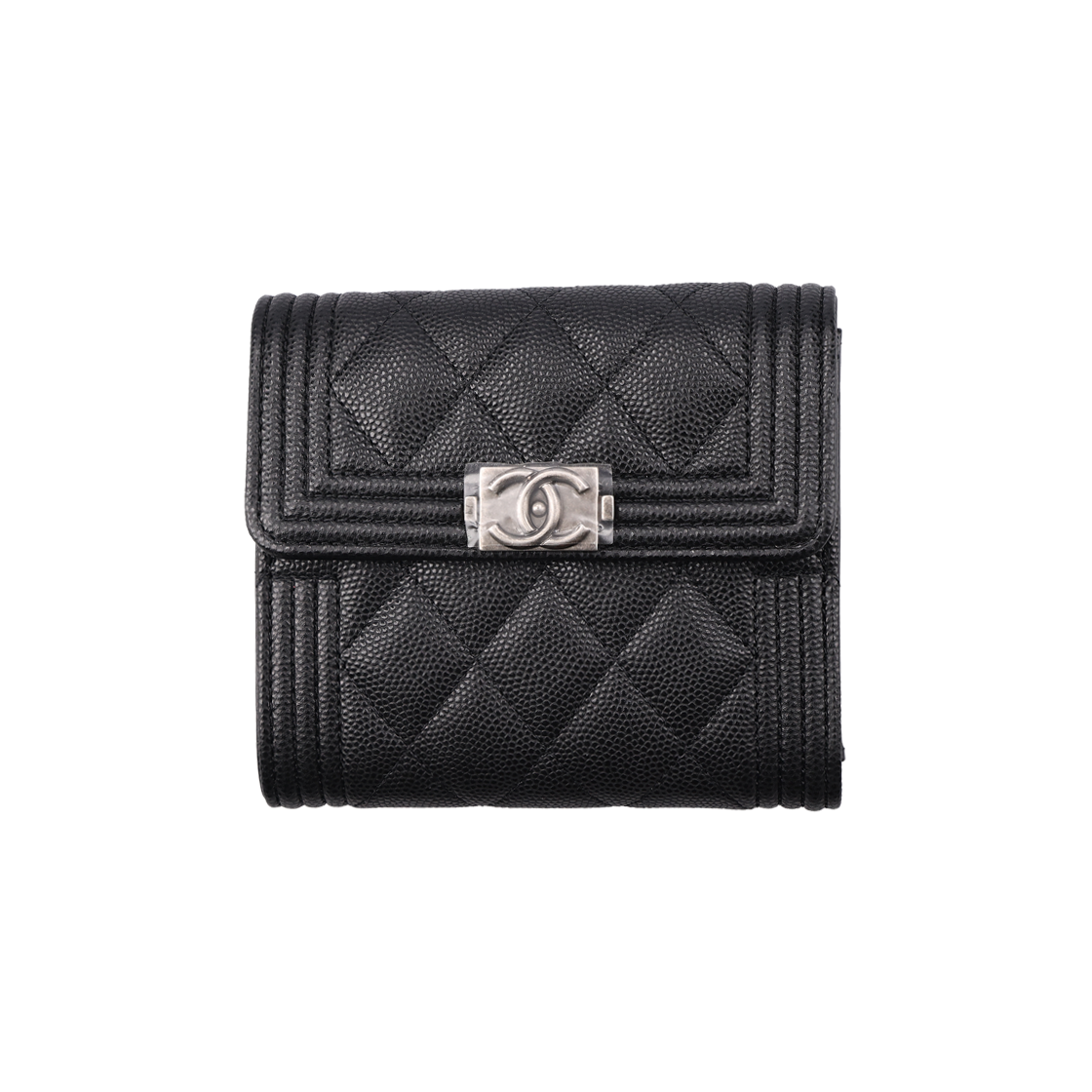 ITPEATNHOJPE Chanel Boy Chanel Small Flap Wallet in Black Grained Calfskin