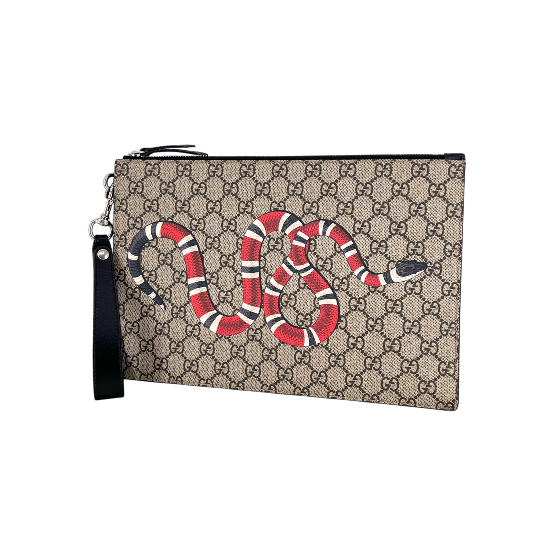 IT73FADDASFK Gucci Snake GG Supreme Clutch Bag 473904