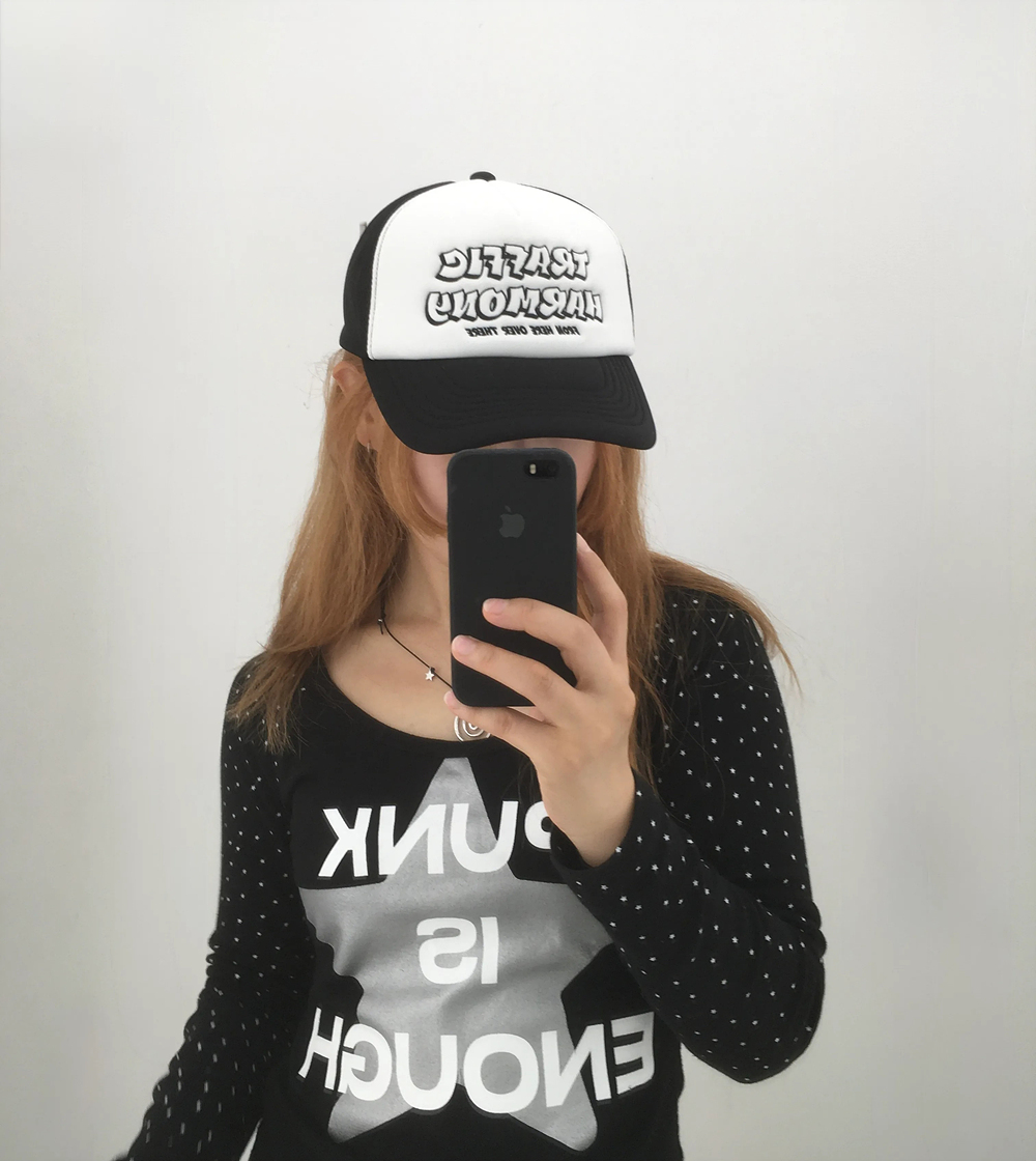 트래픽하모니 TH 그래피티 로고 메쉬 딥핏 볼캡 블랙(Traffic Harmony TH Graffiti Logo Mesh Deep Fit Ball Cap Black) - 5