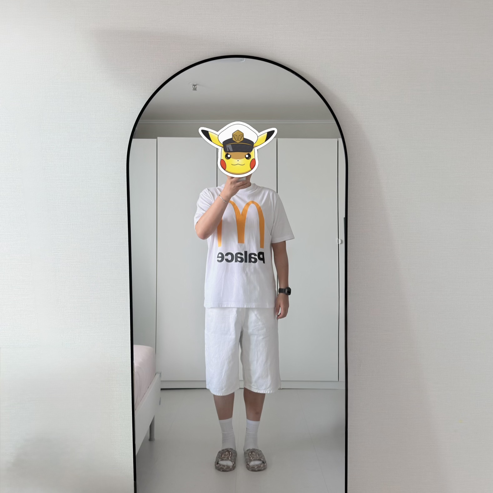 Palace x McDonald's Logo T-Shirt White - 23FW 착용 스타일 - 1