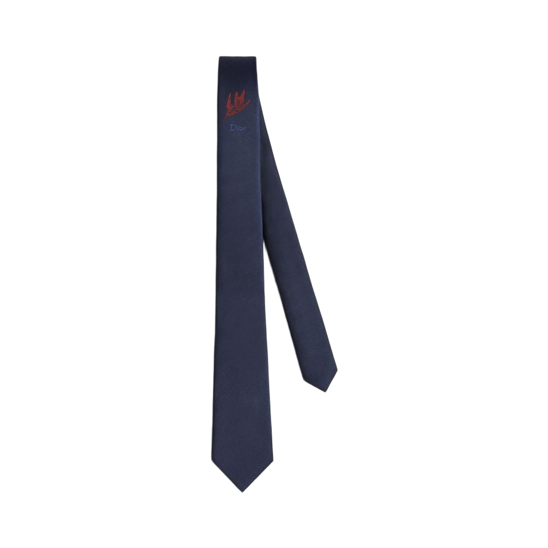 68C1047B6F91-C583 Dior Colibri Tie Silk Navy Blue Red