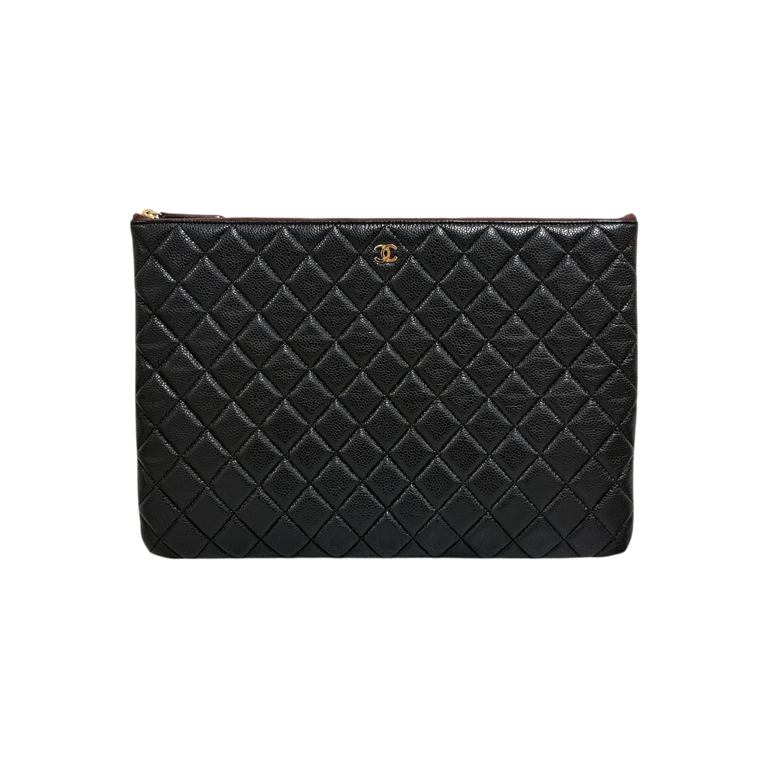 샤넬 캐비어 클래식 금장 CC 로고 클러치백 블랙(Chanel Classic Caviar Gold CC Logo Clutch Bag Black) - 1