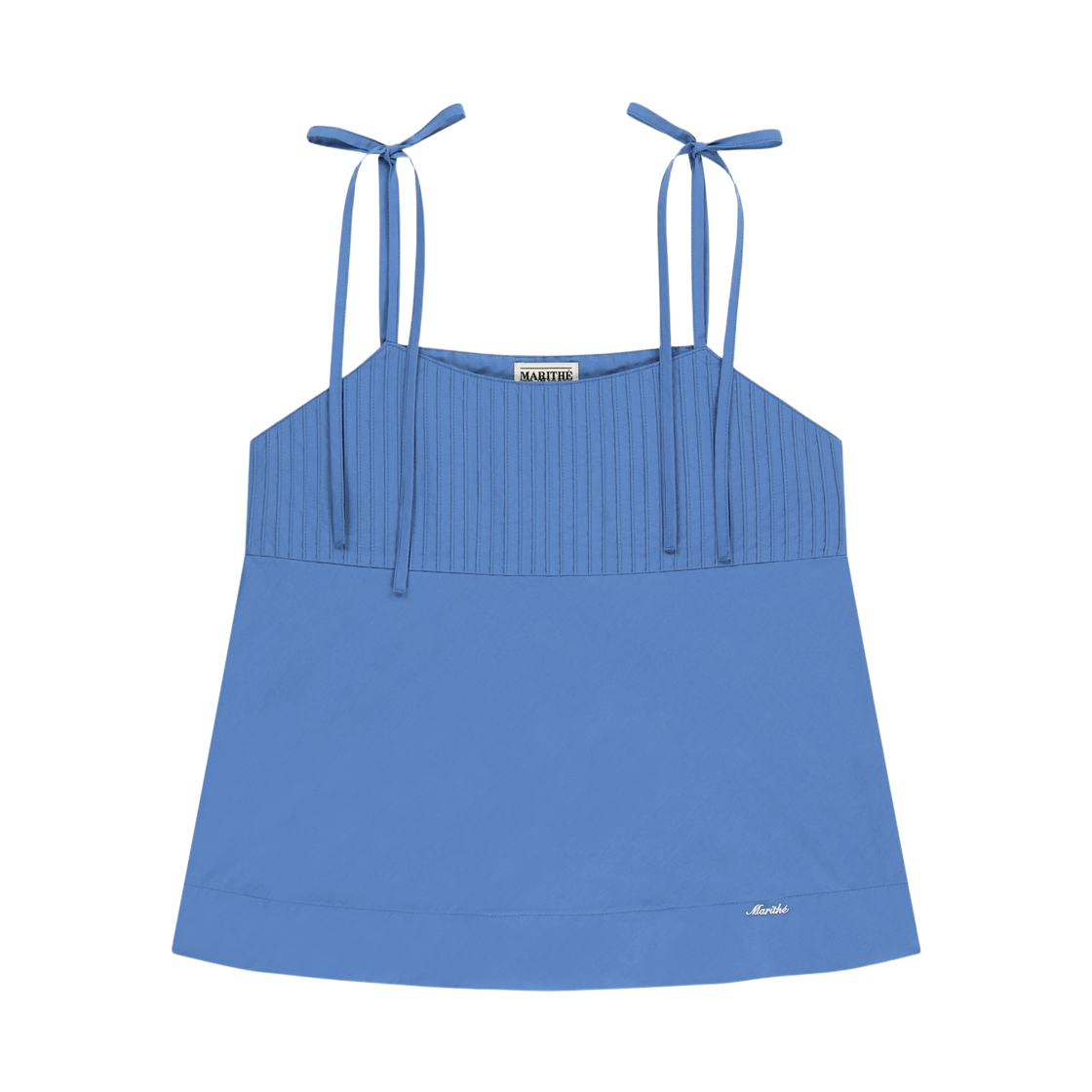 (W) 마리떼 프랑소와 저버 핀턱 캐미솔 블라우스 블루((W) Marithe Francois Girbaud Pintuck Camisole Blouse Blue)