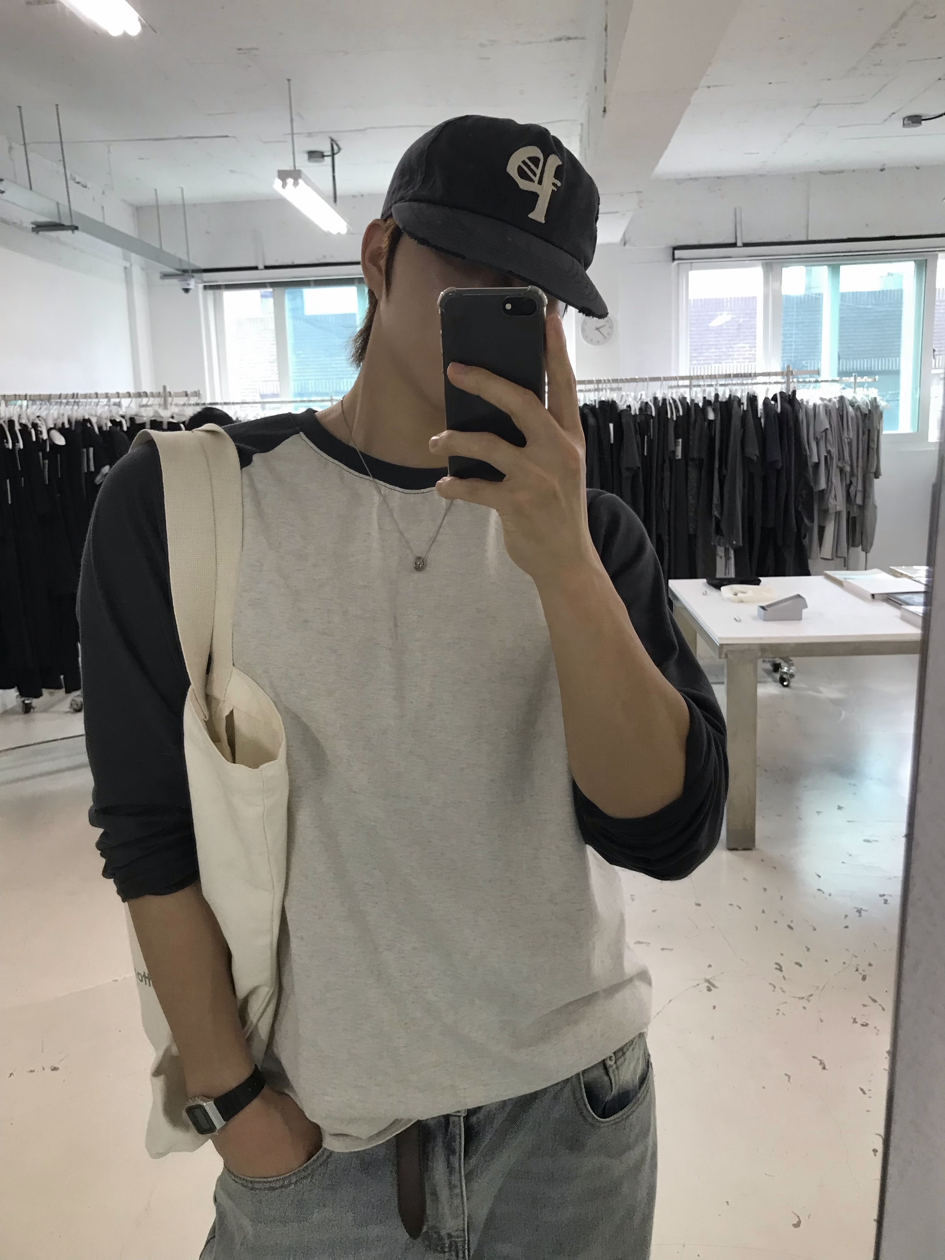 [KREAM 단독] Partimento Reworks Distress Old P Ball Cap VTG Black 착용 스타일 - 2