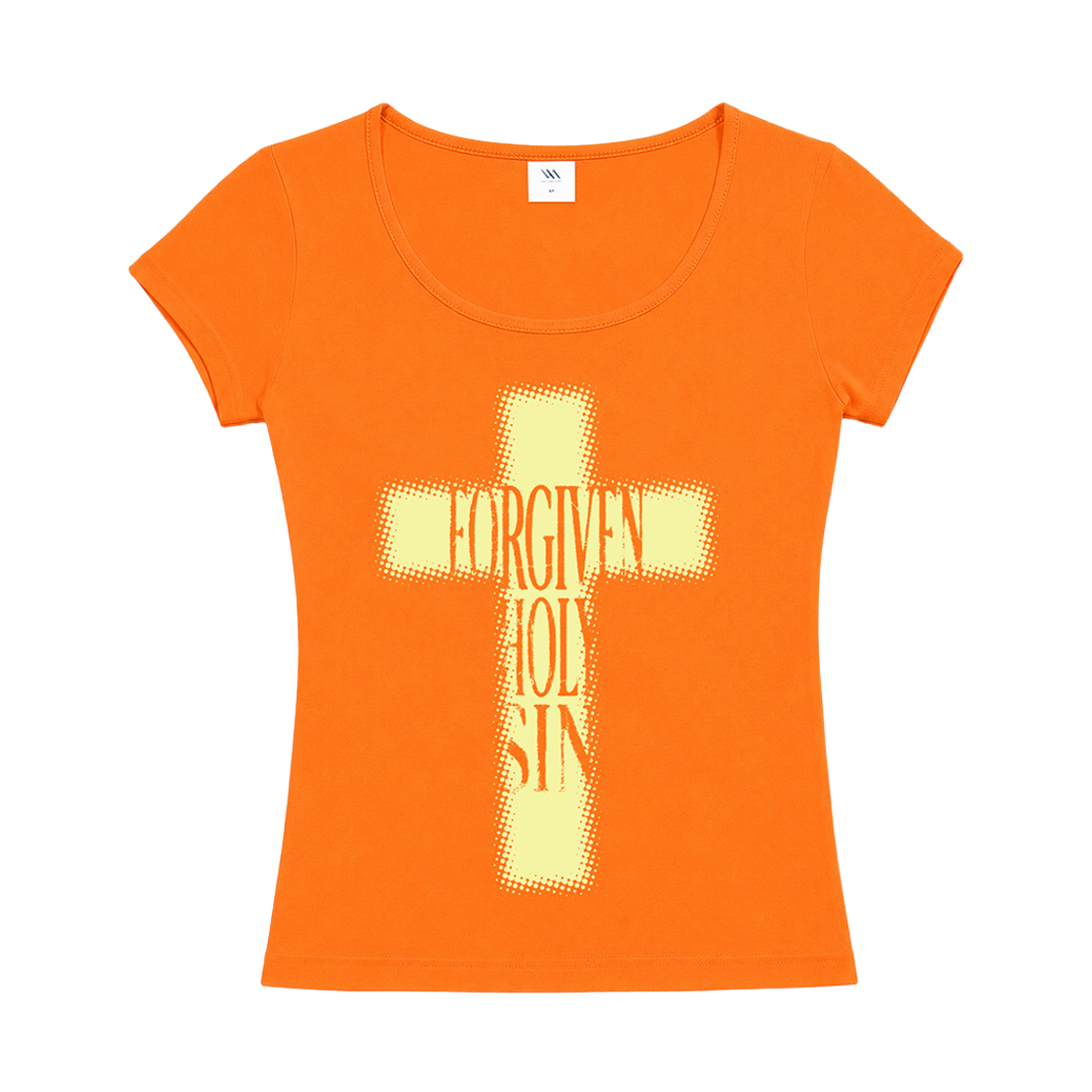 벤힛 홀리 신 유넥 슬림핏 반팔티 오렌지(venhit Holy Sin U-Neck Slim Fit T-Shirt Orange)