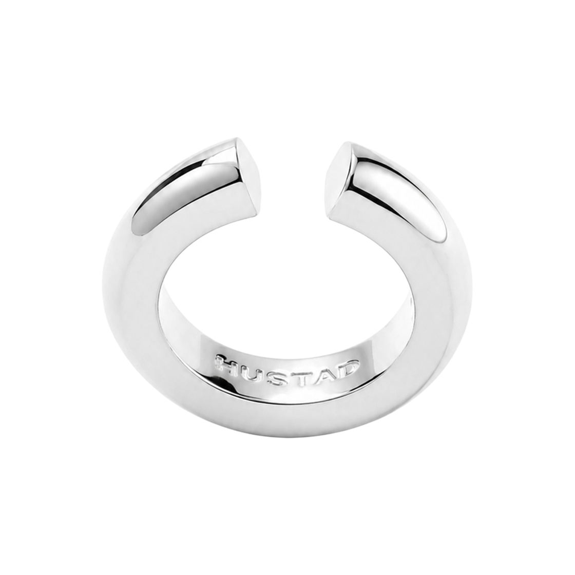 11HU17438R HUSTAD ROUND OPEN RING_ 925 Sterling silver (BIG)