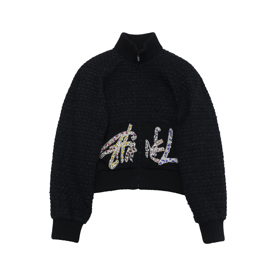 ITHJU3HQN4QU Chanel P73119 Black Tweed Bomber Jacket
