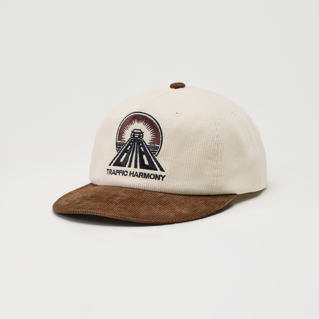 트래픽하모니 코듀로이 드라이브 로고 딥핏 5패널 캡 아이보리&브라운(Traffic Harmony Corduroy Drive Logo Deep Fit 5-Panel Cap Ivory & Brown) - 6