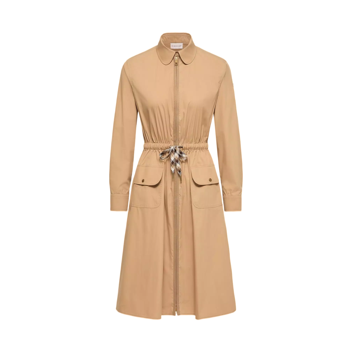 L2-093-2G00018-599MW-20U (W) Moncler Cotton Blend Knee Length Dress Beige
