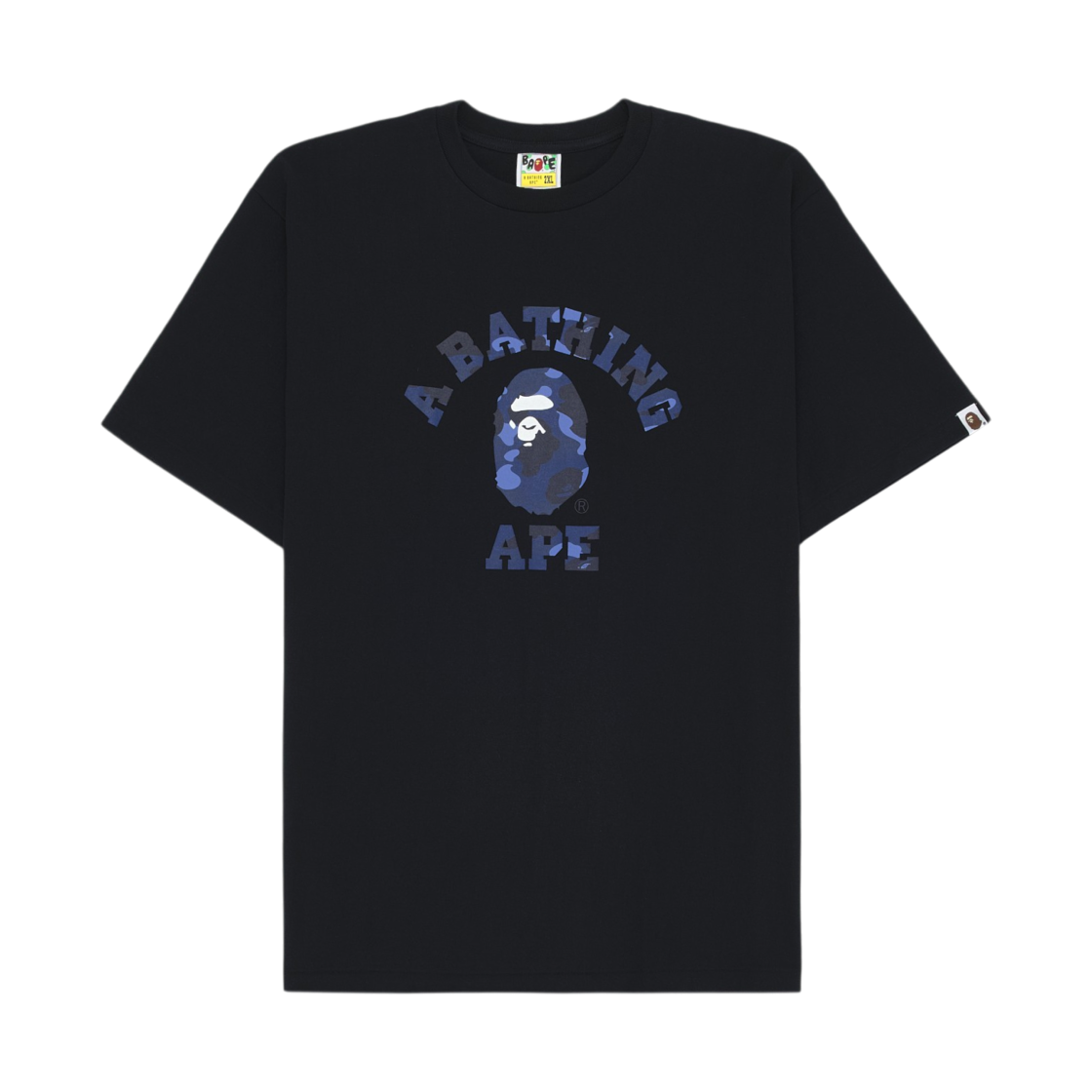 베이프 컬러 카모 컬리지 티셔츠 블랙 네이비(BAPE Color Camo College T-Shirt Black Navy) - 1